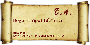Bogert Apollónia névjegykártya